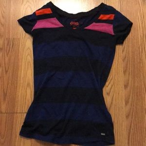 Garage V-Neck striped t- shirt